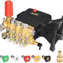 TOOLCY Pressure Washer Pump 3600-4400 PSI Max 4.4 GPM, 1 inch Shaft Horizontal Triplex Plunger Power Washer Pump Replacement, Direct Drive Pressure Pump with Unloader, 5 Nozzle Tips, M22-14mm Adapter