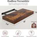 Floating Shelves for Wall, 7.9" Deep Wall Mounted Wood Shelves for Bathroom, Bedroom, Living Room, Kitchen, Hanging Shelf for Books/Storage/Room Decor (Brown, 16") (16" Set of 2)