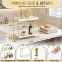 2-Tier Bathroom Counter Organizer, Wood Countertop Organizer for Bathroom Decor, Bathroom Organizers and Storage, Skincare Organizers for Vanity , Counter Storage Shelf for Bedroom Kitchen Office, Medium