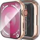 Smiling 2 Pack Case Compatible with Apple Watch SE 3 (2025)/ SE 2/ SE/Series 6/5/4 40mm with Tempered Glass Screen Protector, Hard PC Case Overall Protective Cover- Transparent