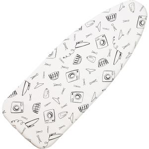 Wide Ironing Board Cover and Pad 18 x 49 inch Heat Reflective with Hook and Loop Fasteners, Thick Padding with Elasticized Edges, 3 Layers Iron Board Cover (White)
