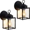 Kainozoic Outdoor Wall Light Fixtures Waterproof Porch Lights AntiRust Matte Black Outdoor Wall Lantern for Patio Front Door Garage  2 Pack