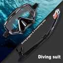 Snorkel Set Pano 3 Window Adult Snorkeling Gear, Professional Snorkel Goggles Anti-Fog Diving Mask, Anti-Leak Swim Goggles and Dry Top Snorkel for Diving, Snorkeling, Swimming