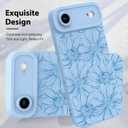 MZELQ for iPhone Air Case 2025 Case, Silicone Sunflowers Floral Flowers Cute Pattern, Camera Protection Slim Soft Phone Cover for Girls Women -Blue