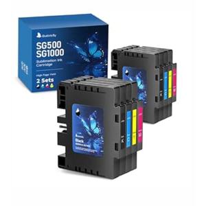Butinkfly 2026 3.09 Sublimation Ink Cartridge Compatible with Sawgrass SG500 SG1000 Printer All Versions | No Grid Lines, 8 Pack, B/C/M/Y