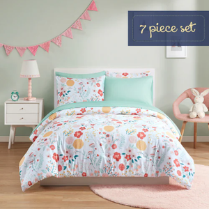 moon beams comforter Bedding Ensemble. Twin Size. Comforter Set: 1 Comforter, 1 Sham. Sheet Set : 1 Flat Sheet, 1 Fitted Sheet, 1 Pillowcase