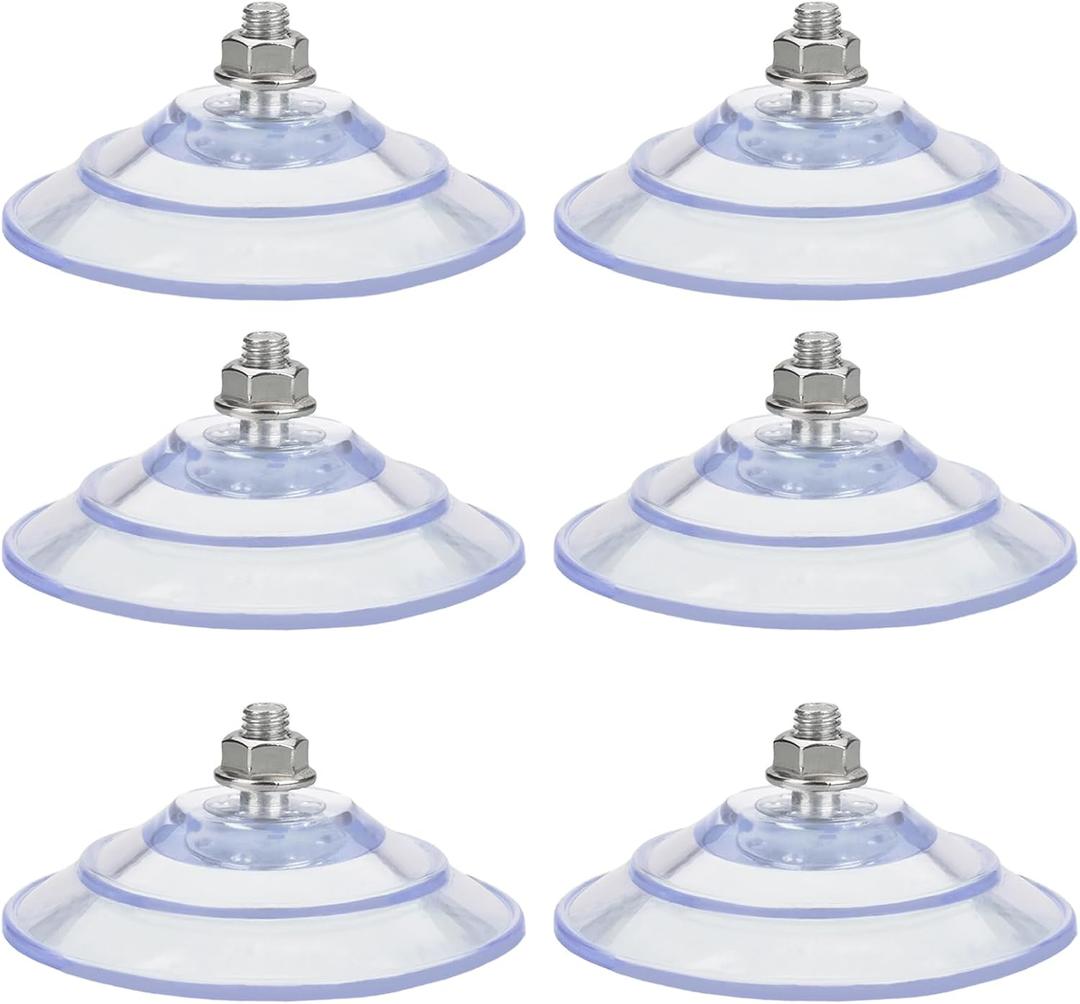 XJKJ 6 PCS cat Window Hammock Suction cat bass Cats Hammock Hanging pet Supplies M8*15 Screw Transparent suctions Cup, Screw Suction Cup 85mm/3.4 "PVC suctions Cup