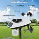 WiFi Weather Station Wireless Indoor Outdoor, Thermometer with Rain Gauge and Wind Speed/Direction, Large Display for Weather Forecast, Temperature, Humidity, Clock, Alarm, UV, Air Pressure, Black