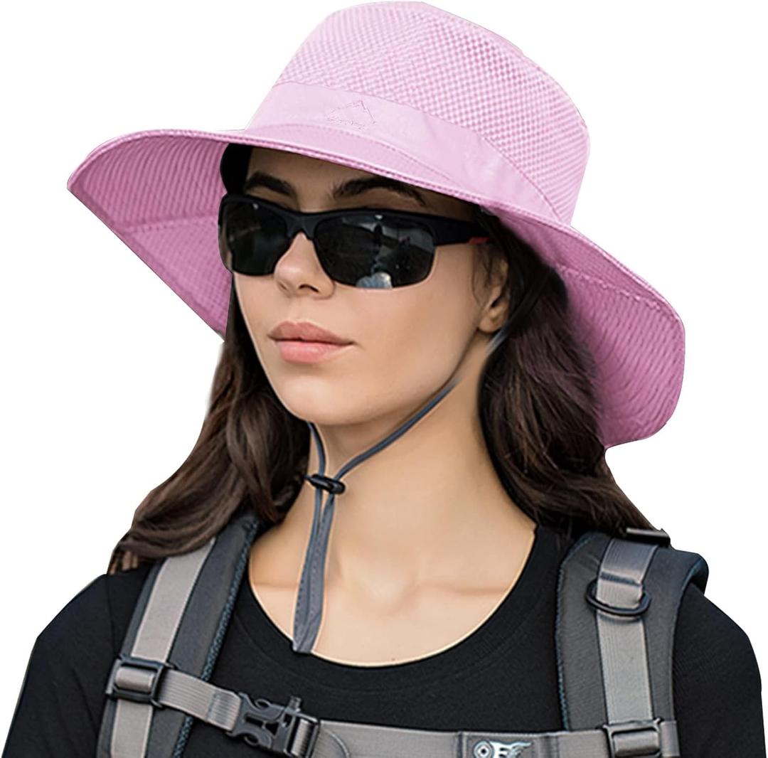 Sun Hats for Men Women Fishing Hat UPF 50+ Breathable Wide Brim Summer UV Protection Hat, 1pack-purple