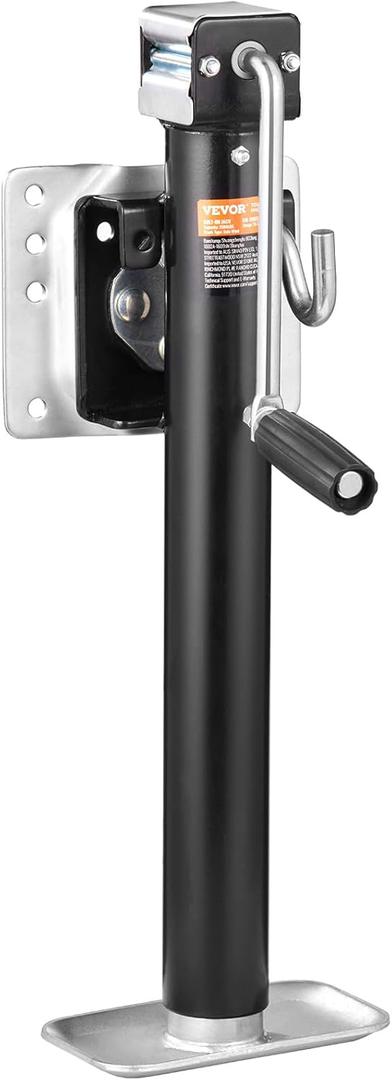 VEVOR Trailer Jack, 2500 lbs Load Capacity, Heavy Duty Swivel Bolt-on Trailer Jack, 15" Lift Trailer Jack Stand with Handle for RV Trailer, Horse Trailer, Utility Trailer, and Yacht Trailer (2500lbs)
