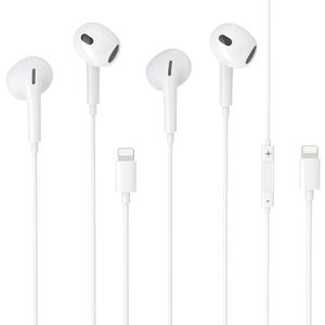 2Packs Earbuds for iPhone Headphones Wired with Built-in Microphone and Volume Control,Compatible with iPhone 14/13/12/11/XR/XS/X/8/7/SE/Pro/Pro Max,Support All iOS System,
