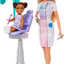 Barbie Dentist with Blonde Fashion Doll with Blue Dress and Lab Coat, 1 Kid Doll, Medical Doctor Furniture & Accessories