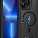 COOLQO Magnetic for iPhone 13 Pro Case, Dual Layer Matte Scratch-Resistant, Black