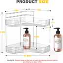 Asayuee 2-Tier Corner Bathroom Counter Organizer with Top Toothbrush Holders,Large Makeup Organizer Countertop with Brush Holder,Skincare Organizers Corner,Exquisite Vanity Organizer(Clear, 2 Tier)
