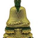 BUDDHO Emerald Buddha Statue Realistic Designed Knee to Knee 2" H. 6" H Jade Buddha Thai Buddha Statue for Home Decor Buddha Gift Buddha Sculpture Buddha Figurines (Winter)