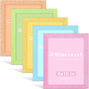8x10 Colorful Picture Frame Set of 5, Wall Gallery 8 x 10 Glitter Photo Frames, Sparkle Cute Fun Artwork Frame for Wall or Tabletop, Colorful 