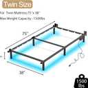 Adjustable Bed Frame with Smart LED Lights & Charging Station,Sturdy Metal Platform Bed Base for Box Spring & Mattress,Headboard Compatible,Length Extendable,Twin/Full/Queen/King Size (7 Inch, Twin)