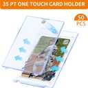 QTYORD 50 Pack 35PT Magnetic Card Holder for Trading Cards, One-Touch Card Case Holder for Baseball Football Sports MTG TCG Collectable Cards