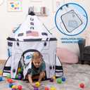 JOYIN Rocket Ship Play Tent Pop up Play Tent Kids Indoor Outdoor Spaceship Playhouse Tent Set