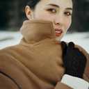 Achiou Women Winter Gloves, Touch Screen Texting Gloves, Elastic Soft Warm Knit Lined, One Size (Black)