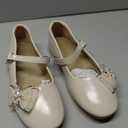 Aomigoct Girls Flats Dress Shoes: Little Kid Princess Ballerina Flats for Birthday Party – Girls Mary Jane Shoe for Wedding School, Size 4