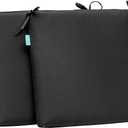 QILLOWAY Outdoor Indoor Seat Cushions, Square Foam Dining Chair Pads,All Weather, 17"x17"x3",2 Count (Dark Grey)