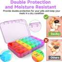 Daviky Weekly Pill Organizer 3 Times a Day, Travel Pill Organizer 3X a Day, Pill Box 7 Day, Daily Pill Box Organizer, Pill Cases Organizers 7 Day, Medicine Organizer to Hold Vitamins and Medication