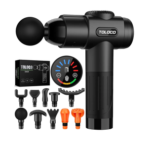 TOLOCO Massage, Deep Tissue Back Massage for Athletes for Pain Relief, Percussion Massager with 10 Massages Heads & Silent Brushless Motor, Valentines Day Gifts for Him Her, Black