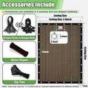 90% Outdoor Sun Shade Cloth, 10'10' Pergola Shade Cover with Grommets, Privacy Screen Sunshades for Patio Garden Backyard Plant, Mocha