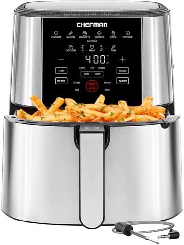 Chefman Air Fryer, TurboFry, 4.7 Liter, Stainless Steel