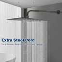 NearMoon Rain Shower Head, High Flow Stainless Steel Square Rainfall Shower, Waterfall Bath Shower Body Covering, Ceiling or Wall Mount (16 Inch, Matte Black)