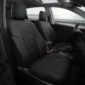 FREESOO for Toyota Corolla Seat Covers S SE XSE Sedan 2014 2015 2016 2017 2018 2019, Custom Fit Car Seat Covers Full Set, Luxury Leather Seat Covers for Cars, Waterproof Car Seat Cover, Black Full Set