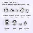 DONGZHOU Sew on Rhinestones Fancy Stone Crystals Sew On Glass Rhinestone Metal Claw Setting Sewing Rhinestone Crystal Glass gems for Jewelry Making, Clothes, Garments, Dress, Earring, Belt and Shoes, Mixed shapes