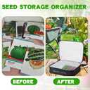 24 Slot Seed Storage Organizer Box with Insulated Bag with Dual Zipper Bag, Garden Seed Organize Sealed Bags and Label Stickers Saving Container Keeper Set for Garden Vegetable Flower Plants