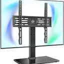 FITUEYES Universal TV Mount Stand Table Top TV Stand for 27-55 inch TVS Height Adjustable TV Stand Mount, Glass Base, Black