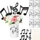 Remerry 6 Sets Music Party Decorations Centerpiece for Tables Music Notes Metal Vase Table Toppers with Cards Musical Themed Party Decor Wedding Birthday Baby Shower Supplies