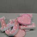 Baquler Valentine's Day Pink LOVE Lighted Marquee Signs Table Decor Wall Hanging for Romantic Night Battery Operated LED Light up Glitter Love Letters for Holiday Wedding Home Room Decoration