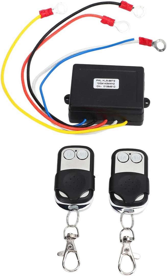 KIMISS Wireless Winch Remote Control Kit, 12V 24V Universal Winch Wireless Remote Control Switch Receiver Kit for Truck ATV SUV