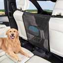 Dog Car Barrier,Pet Barrier with Larger Zipper Organizer Storage,Car Divider Net for Dogs,Dog Barrier for Car/SUV/Truck
