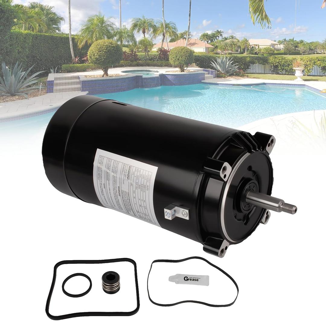 UST1152 Swimming Pool Pump Motor and Seal Kit 1.5 HP Compatible with Hayward Super SP2610X15, Super II, Max Flow, Jacuzzi Magnum Pumps, ST1152 1-1/2 HP C-Face Pool Motor