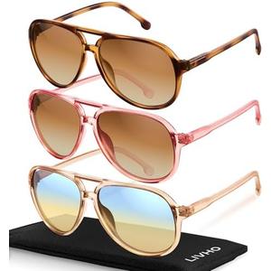 livho Trendy Polarized Aviator Sunglasses Women Men, Retro Sun Glasses for Women Men 2025, Oversized UV Protection Shades