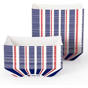 JOLLY CHEF 250 Pack 1/4 Lb Paper Food Trays, Mini Disposable Food Boat, Small Paper Food Serving Boats for Snack Dessert Taco Nacho