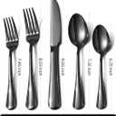 30 Piece Black Silverware Set, Ollex Flatware Set for 6 Food-Grade Stainless Steel Cutlery Utensils Include Spoon Knife Fork Mirror Polished for Home, Party, Wedding, Dishwasher Safe