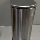 WFRWFR 2.6 Gal Bathroom Trash Can with Soft Close Stay Open Lid, Small Rectangular 10L Stainless Steel Waste bin for Narrow Space, Waterproof, Odor Protection, Silver