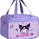 Lunch Bag Cooler Tote Large Insulated Kawaii Leak Proof Food Portable Waterproof Reusable Anime for Work Picnic Travel (Purpleromi)