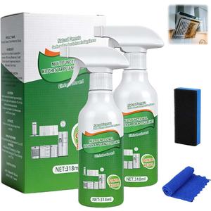 2Pcs Kitchen Cleaner Spray, Multi-Purpose Kitchen Cleaner, Heavy Duty Kitchen Oil Stains Spray for Kitchen, Household, Oven, Stove, Range Hood - 318ml