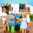 Toddler Water Table - Sensory Table for Kids with 28 Piece Sand Water Toy Set, Outdoor Water Play Table with Rain Shower Sprinkler, Summer Birthday Gift STEM Toy for Boys Girls Ages 3 4 5 6 7 8