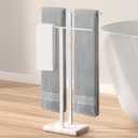 KES Standing Towel Rack for Bathroom with Marble Base, 2-Tier Towel Rack Stand for Floor, SUS304 Stainless Steel Polished Finish, BTH217