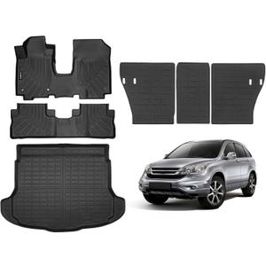 Naibeve Floor Mats for 2007-2011 Honda CRV | All Weather Custom Fit Floor Mats, Cargo Mat, Backrest Mats Interior Protector accessories
