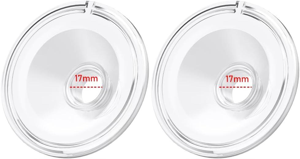 2pcs Silicone Flange 17mm Compatible with Momcozy S12 Pro/S9 Pro/S12 Breast Pump,TSRETE S12/Kmaier S12 Wearable Breast Pumps, Shield 17mm Flange Parts